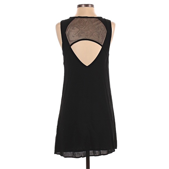 Urban Outfitters Silence + Noise Black Mesh V-Neck Sleeveless Mini Shift Dress - Picture 10 of 14
